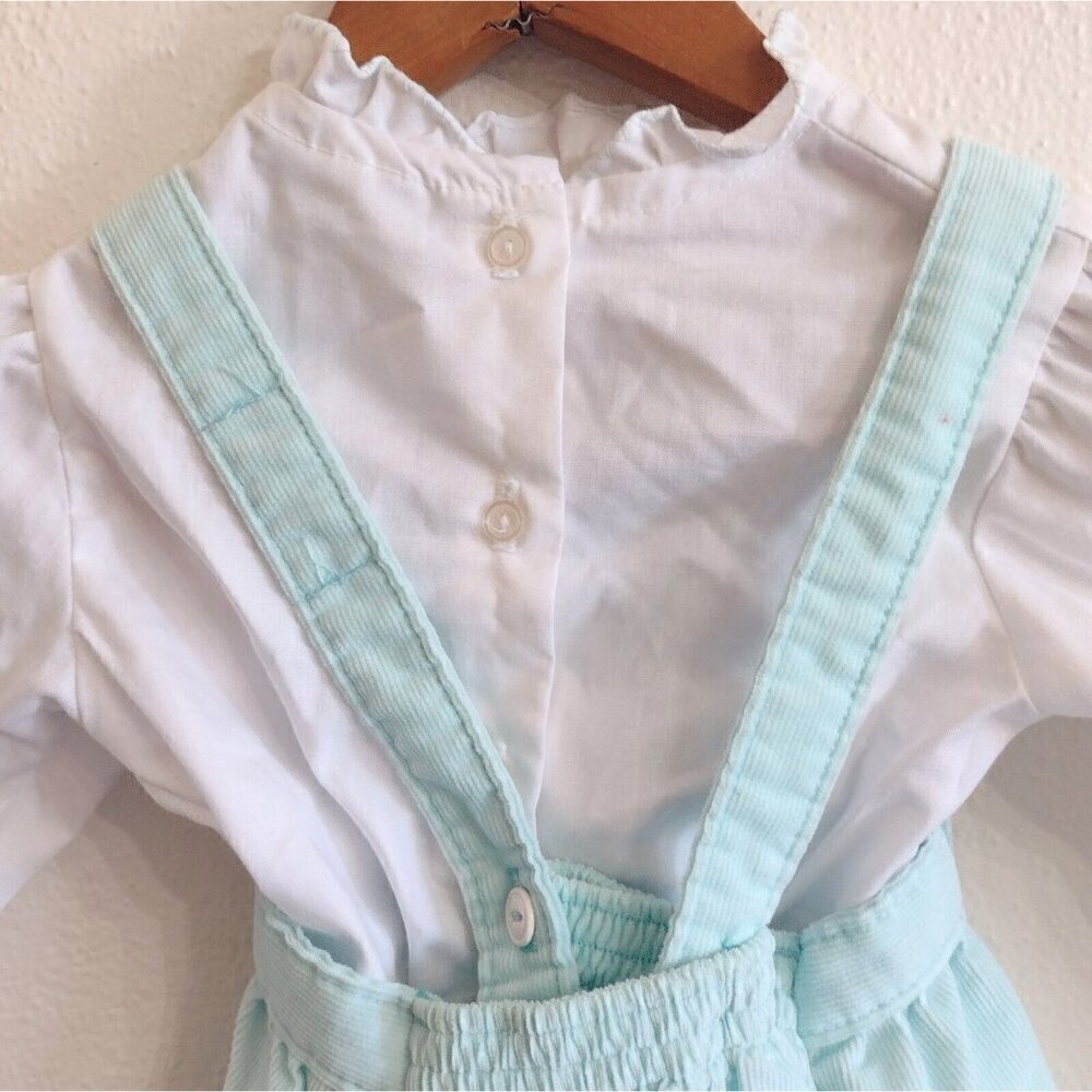 Vintage Carters Corduroy Jumper Dress & White Blouse Shirt Outfit Girls 24M - Picture 3 of 6
